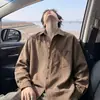 Camisa de lino transpirable de tacto fresco estilo casual deportivo inspirada en América, chaqueta cárdigan old money, camisa de manga larga para hombre