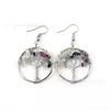 Temu Venta Caliente Pendientes Colgantes Redondos Árbol de la Vida Modernos Piedra Natural Cristal Ágata Piedra Boutique Tk Venta Caliente