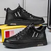 Zapatos de Hombre Primavera y Otoño Nuevo Estilo Transpirables Botas de Caña Alta tipo Martin Zapatos de Cuero Casual de Negocios para Hombre Tenis Deportivos Impermeables con Suela Gruesa para Hombre