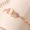 Fornecimento transfronteiriço moda coreana pulseira de gato requintada pulseira de diamante de liga atacado feminino comércio exterior venda quente