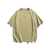 Camiseta de Verão Nanxia com Estampa de Letras e Listra Refletiva, Gola Redonda, Manga Curta para Homens, Modelagem Solta, Camiseta de Meia Manga para Casais