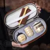 Juego de Té de Viaje de la Cerámica Ru de Dunhuang - Logo Personalizado para Reuniones de Empresa y Regalos de Aniversario - Souvenir Práctico para Clientes