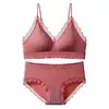 Conjunto de Lingerie Fio Dental Sexy de Renda Puro Desejo Costas Bonitas Conjunto de Sutiã Costas Bonitas Push-up Suporte Lateral Sem Aro Feminino