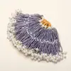 Pingentes de Borla DIY com Contas de Vidro Estilo Antigo para Acessórios Hanfu, Grampos de Cabelo de Rattan Artesanais, Enfeites