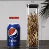 Pote de Vidro para Armazenamento com Tampa Quadrada de Aço Inoxidável, Essencial para Armazenamento Doméstico, Decoração de Armazenamento para Casa, Venda por Atacado de Fábrica