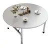 Mesa Redonda Plegable de Acero Inoxidable Extra Gruesa para Barbacoa, Mesa de Comedor Exterior para Zonas Rurales, Mesa para Restaurante Comercial para Uso en Exteriores