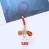 Estilo chino texto bendición gato de la suerte campana llavero colgante ferretería accesorios de joyería cordón para teléfono móvil adornos para bolsa