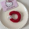 Anillo de pelo de gato con forma de corazón de peluche, etiqueta pequeña, lazo para el pelo, tela de dibujos animados, tendón de goma, accesorios para el cabello