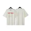 Versão Correta da Camiseta Pronta Redonda de Manga Curta Solta Palm Palm Angels Estampa de Letras Splash Transfronteiriça