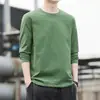 Nova camiseta masculina da moda 2026, manga longa, fina, casual, corte solto, gola redonda de outono, tamanho plus size, adequada para homens jovens, e pode ser usada como camada base para esportes