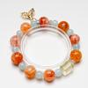 [Lluvia de Flores Amarillas] Flor de Goma Natural Flor Amarilla de Goma Pulsera de Cristal para Mujer Acuamarina Moda Pulsera de Lujo Ligero Venta al por Mayor