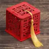 Caja de dulces creativa para bodas chinas, estilo chino, de madera hueca, para regalo de dulces de boda, caja de embalaje para dulces de boda