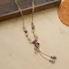 Collar de Cerámica de Jingdezhen con Forma de Pez Caperucita Roja Nuevo Estilo Chino Estilo Étnico Cadena Larga de Lana de Cerámica Accesorios de Estilo Antiguo para Mujeres