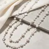 Collar de doble uso de lujo ligero estilo francés para mujer, cadena larga versátil de alta gama para suéter, accesorio para el cuello de diseño de nicho