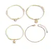 Tobillera Bohemia de Resort Transfronteriza Europea y Americana con Cadena de Aleación Estrella de Mar Vieira Árbol de la Paz Cuentas de Arroz Juego de Cuatro Piezas para Mujer