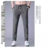 Calças de Seda de Gelo Ultrafinas, Calças Longas de Secagem Rápida, Calças Esportivas Elásticas de Verão Masculinas, Calças Casuais Retas Soltas Respiráveis para Homens