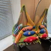 Bolsa de punto patchwork versátil de flecos retro de nicho transfronteriza, bolso de hombro color block, bolso tote, nuevo estilo Primavera 2026