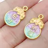 Pingente tradicional de peixe koi com gota de óleo banhado a ouro para riqueza e fortuna, nova pulseira de liga estilo chinês, acessórios de joias com caractere da fortuna atacado