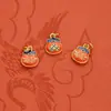 Fuerte retención de color arena dorada accesorios joyería diy oro antiguo cloisonné azul ardiente colgante de la fortuna pulsera pulsera colgante pequeño