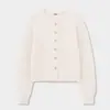 Cárdigan de Punto Grueso de Lana de Alpaca Acme para Mujer, Otoño Cuello Redondo de un Solo Botón Holgado Abrigo Suéter 22100