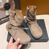 Botas Western Cowboy Colorblock Retrô Plus Size Femininas 2026 Outono/Inverno Novo Estilo Fivela Camurça Versátil Botas de Couro