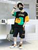 Conjunto de Verão com Manga Curta para Meninos 2026 Novo Conjunto Elegante de Duas Peças para Crianças Maiores, Moda de Rua Coreana Tendência