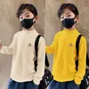 Y2556 # Roupa Íntima Infantil Meia-Gola Alta Roupa Íntima Masculina Outono e Inverno Camiseta de Manga Longa Roupa Térmica de Base Camiseta Térmica