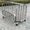 Cesta de almacenamiento de baloncesto de acero inoxidable voleibol acero inoxidable baloncesto almacenamiento práctica móvil plegable carro colocación combinación