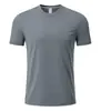 Camiseta Esportiva de Verão com Gola Redonda para Maratona, Secagem Rápida, Seda de Gelo, Cor Lisa, Antibacteriana, Manga Curta, Roupa de Trabalho, Respirável, Camisa Publicitária