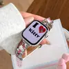Correa de reloj Katie con patrón de dibujos animados y textura de lichi, compatible con Apple Watch Series 12, 11, 10 SE y Ultra