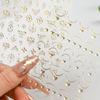 Adesivos de unhas de comércio exterior ouro champanhe quente estrela lua anjo adesivos adesivos autoadesivos cor sólida ouro champanhe adesivos de unhas luxo leve