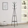 Perchero Estilo Nórdico, Perchero de Pie de Metal para Sala de Estar y Dormitorio, Perchero Grande de Hierro Forjado, Perchero Doble para Sombreros
