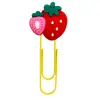Clipes de Papel Decorativos de PVC Fruta Cereja Material de Escritório Marcadores de Página Fofos Clipes de Papel Criativos para DIY