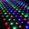 Luces de red LED transfronterizas luces de colores luces intermitentes guirnaldas de luces bajo voltaje 24V solares para exteriores luces de red de pesca ping luces de decoración navideña