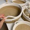 Cesta de Almacenamiento Bolas de Algodón Joyero Cesta de Almacenamiento para Cosméticos Cuerda de Algodón Caja de Almacenamiento de Escritorio Cesta de Almacenamiento para Llaves y Control Remoto