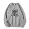 Moletom Pulôver Gola Redonda Estilo Retrô Americano com Estampa de Filhote para Mulheres, Popular Outono e Inverno Casual Solto Espessado Top Jaqueta de Lã