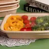 Caja de Almuerzo Desechable Biodegradable de Pulpa Ligera para Ensalada para Llevar Caja de Paja Pulpa de Caña de Azúcar Rectangular Americana para Almuerzo