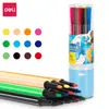 Deli 7060 Plumas de Colores de Mango Largo para Pintar Graffiti Infantil Acuarelas Plumas de Dibujo Artístico Plumas de Colorear para Jardín de Infancia