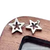 Pendientes de Estrella de Cinco Puntas con Circonita de Aleación de Titanio F136 Clavos para Labios Rosca Interna Piercing de Titanio G23 Joyería para Piercings Clavos para Hueso de la Oreja de la Cabeza