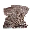 Plástico reforzado con fibra de vidrio imitación cobre relieve guerrero revolucionario cultura de campus pared figura histórica evento relieve jardín paisaje escultura