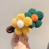 Presilha de bico de pato marrom de cachorro coreano, presilha elegante para coque torcido, presilha de cabelo volumizadora para a parte de trás da cabeça, acessório de cabelo de alta qualidade