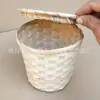 Cesta de bambú para recolectar té con tapa, cesta de bambú hecha a mano, cesta de almacenamiento para recolectar hojas en el jardín de té, recipiente de almacenamiento para hojas de té