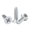 Tornillos de Acero Inoxidable 304 de Cabeza Avellanada Cruzada con Dientes Triangulares Autoperforantes con Bloqueo Tornillos de Dientes Triangulares al por Mayor M3/M4/M5/M6