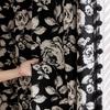 Cortina de rosa preta luz francesa luxo high-end sala de estar sala de estar quarto blackout chenille jacquard cortina tecido