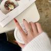 Anillo de plata S925 estilo coreano con microincrustaciones para mujer, estilo retro, elegante, con nudo de cuerda, abierto, elegante y creativo, a la moda.