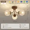 Lustre de sala de estar estilo francês moderno de meados do século, 6 novas luzes principais de luxo alto retro americano vintage para o hall, feito de madeira e ferro forjado