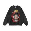 Japonês Street Fashion Cartoon Impresso Camisola Com Capuz Americano-estilo hiphop Lavagem Água Velho Casal Top Outono