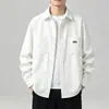 Camisa Masculina de Veludo Cotelê 2026 Outono Nova Casual Tendência Versátil Lapela Não Amassa Manga Longa Camisa Jaqueta Masculina
