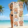 Toalla de Playa Capibara Linda para Niños Toalla de Baño de Microfibra Transfronteriza Dibujos Animados para Niños Toalla Absorbente de Secado Rápido