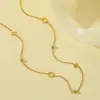 Collar Cruzado de Acero de Titanio Moda Lujo Ligero Flor de Cuatro Hojas para Mujer, Estilo de Nicho de Gama Alta, Cadena para Clavícula que No se Desvanece, Accesorios de Acero Inoxidable